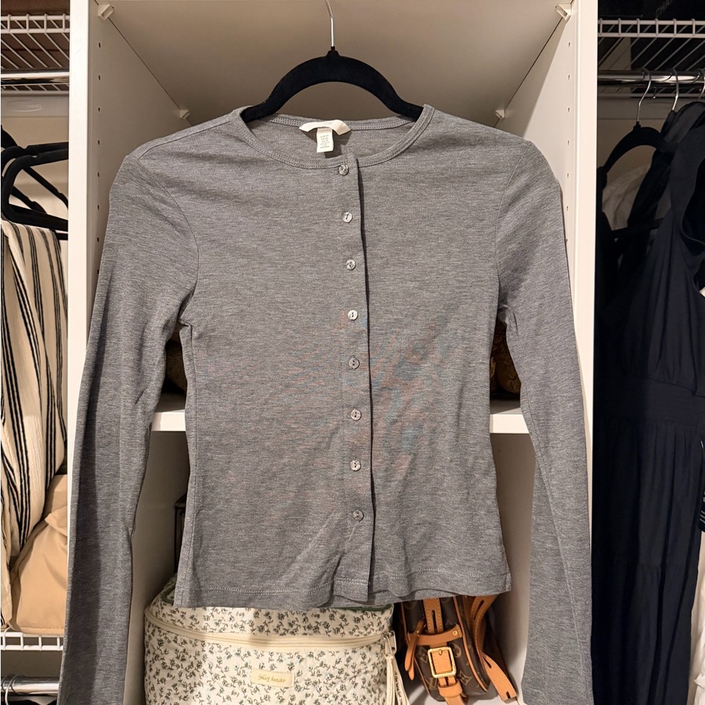 H&M Charcoal Button-Down Women's Shirt